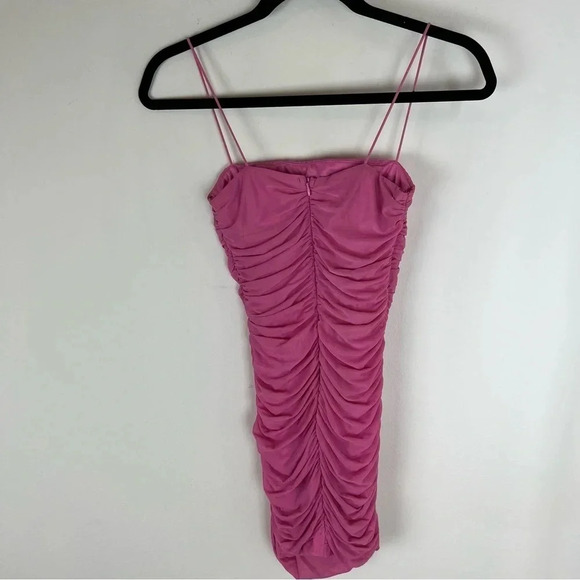 Hello Molly Ruched Hot Pink Mini Dress Size XS - Picture 5 of 7
